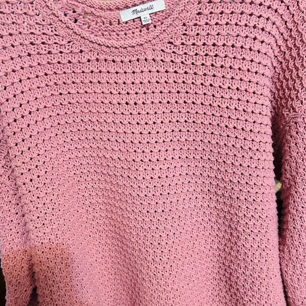 MADEWELL LADIES XL CABLE KNIT MAUVE SWEATER
